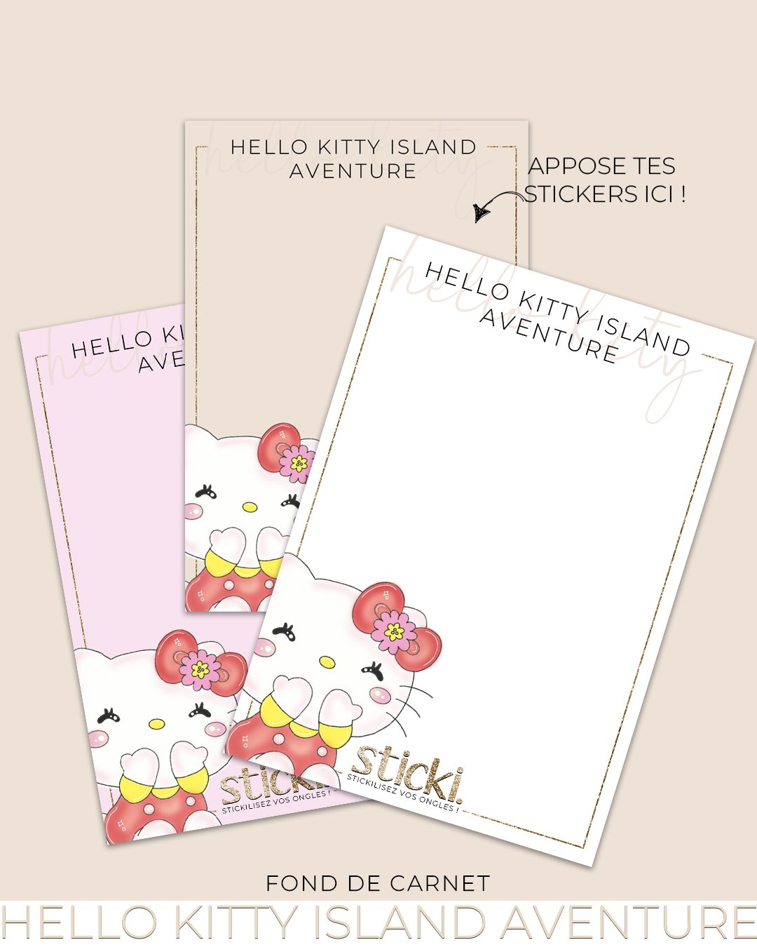 FOND DE CARNET - Hello kitty island aventure