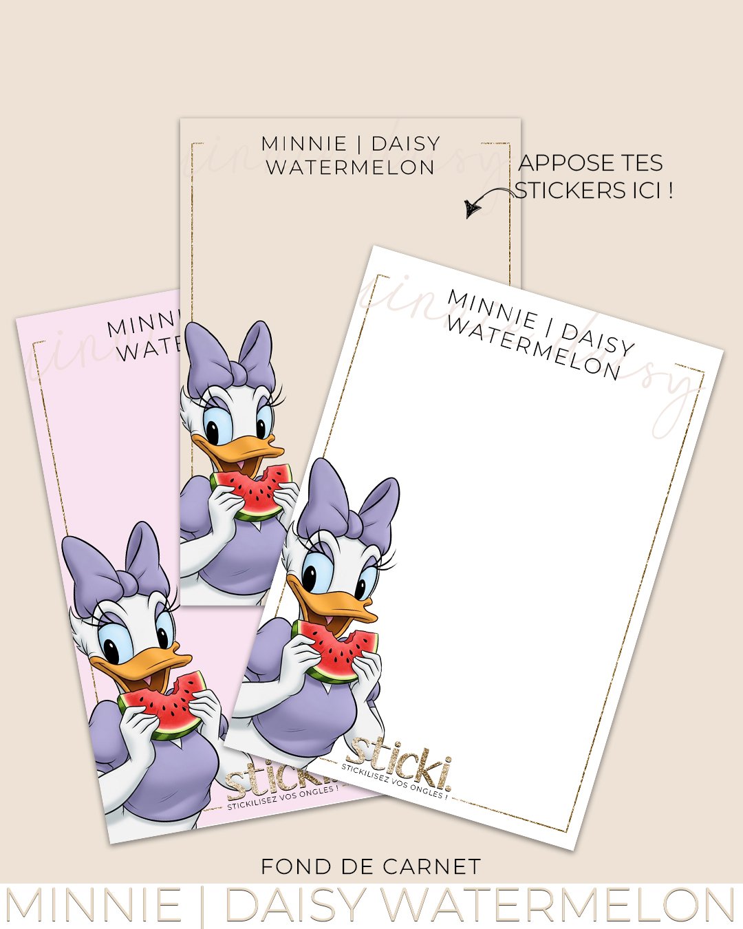 FOND DE CARNET - MINNIE | DAISY WATERMELON