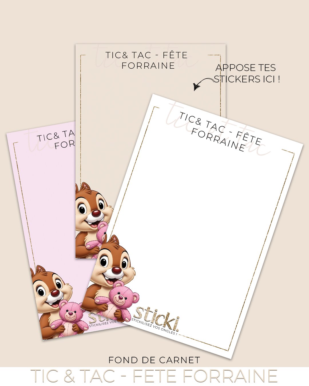 FOND DE CARNET - TIC ET TAC A LA FETE FORRAINE