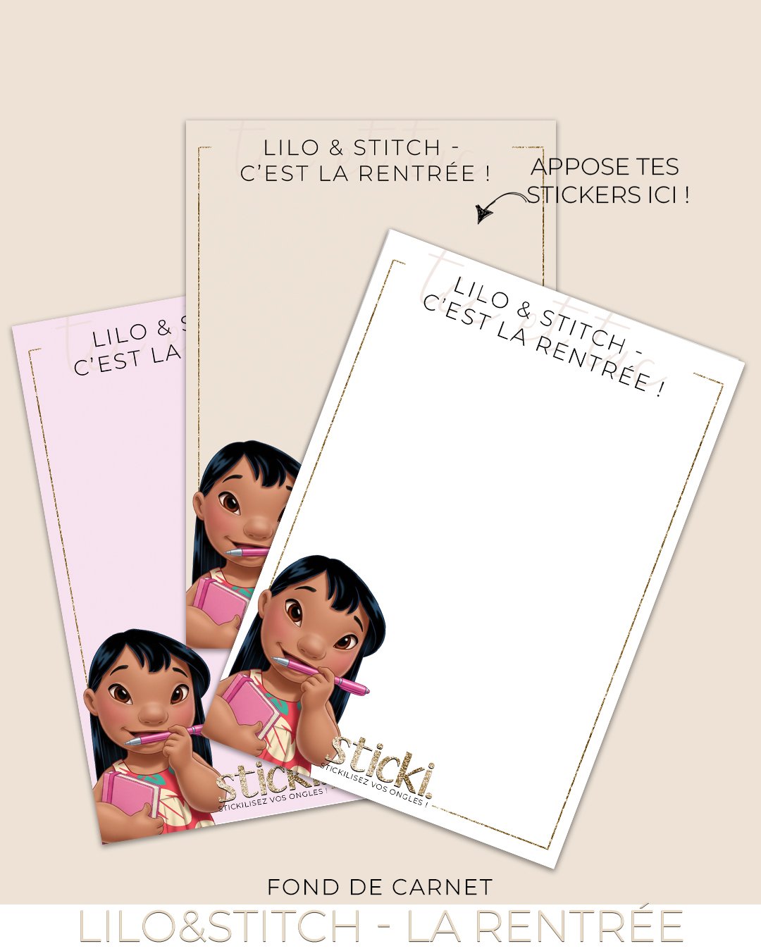 FOND DE CARNET - Lilo & Stitch - C'est la rentrée ! Co Aout