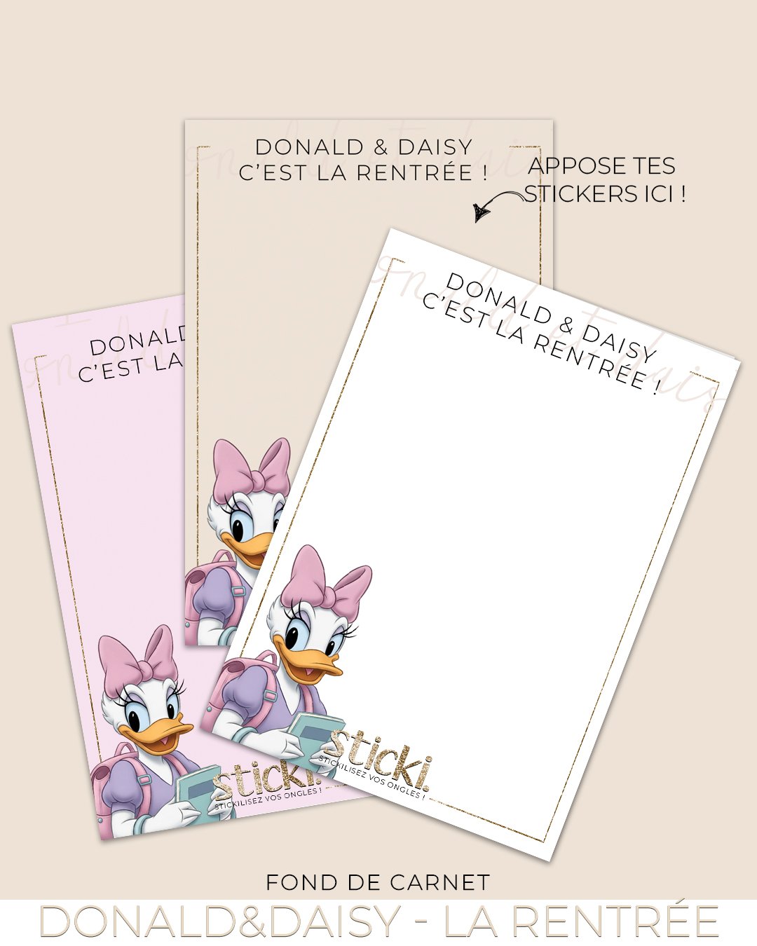 FOND DE CARNET - Donald & Daisy - C'est la rentrée ! Co Aout