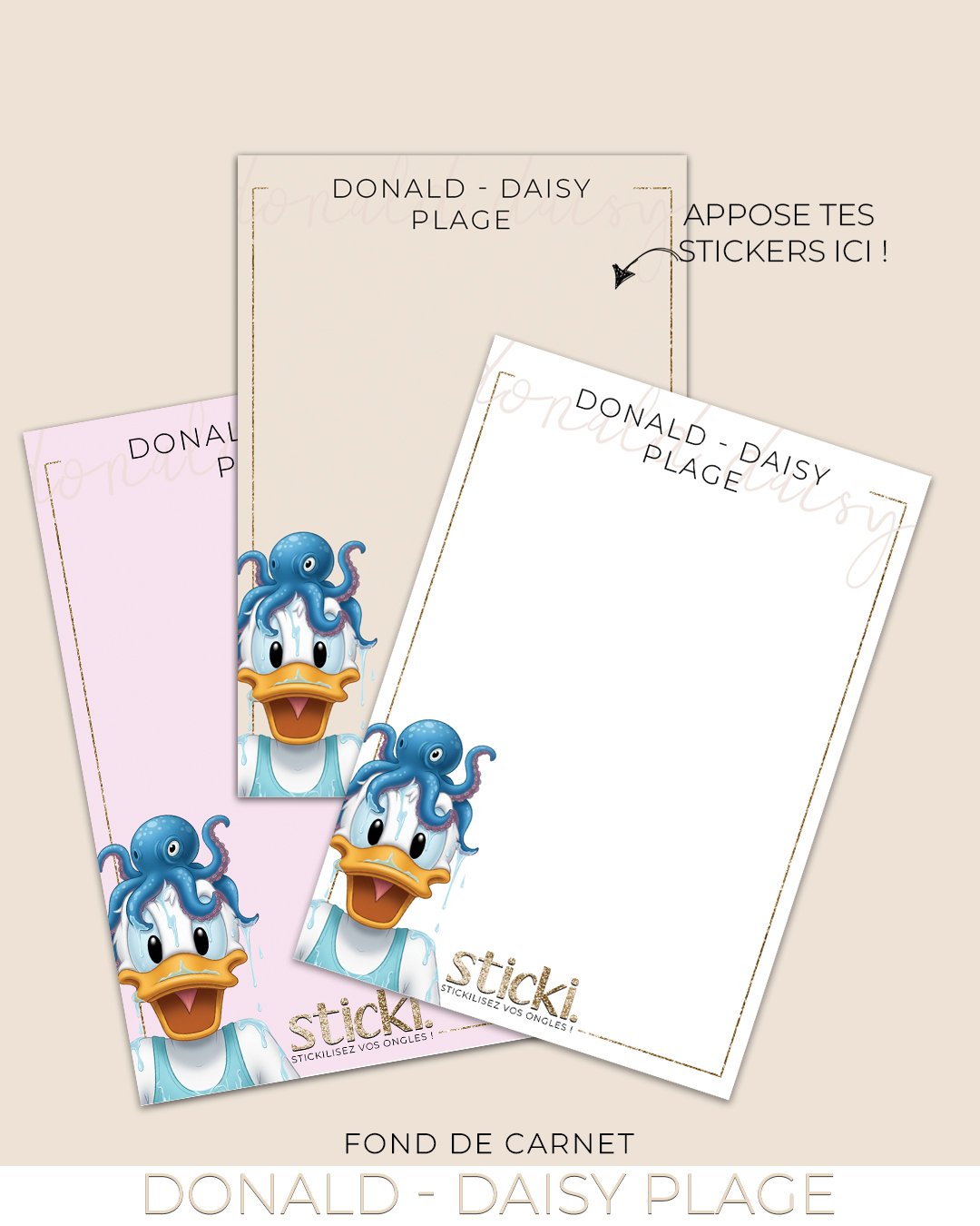 FOND DE CARNET - Daisy Donald Plage