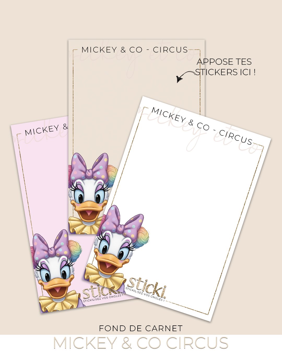 FOND DE CARNET - Mickey & CO -CIRCUS