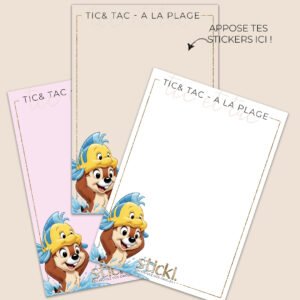 FOND DE CARNET - TIC ET TAC A LA PLAGE