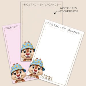 FOND DE CARNET - TIC ET TAC EN VACANCE