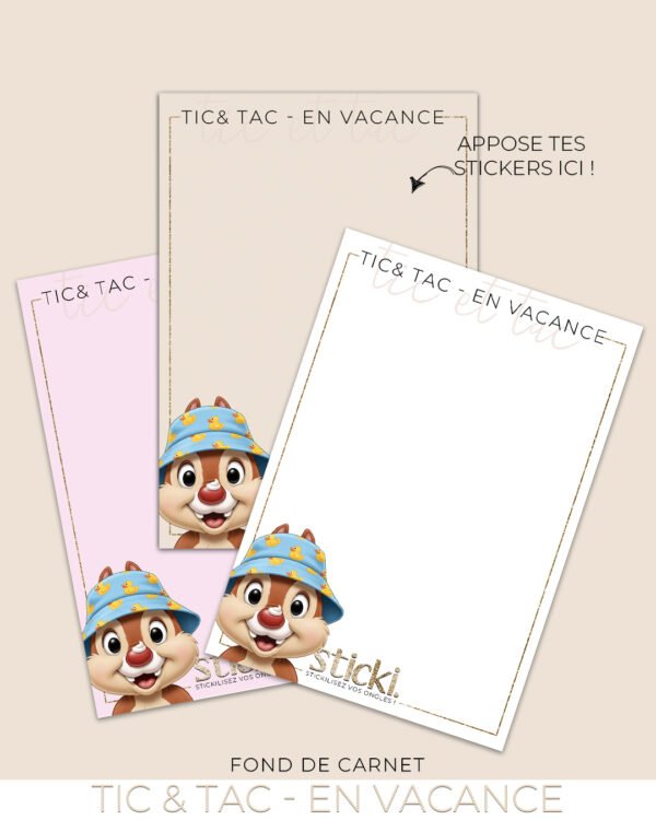 FOND DE CARNET - TIC ET TAC EN VACANCE