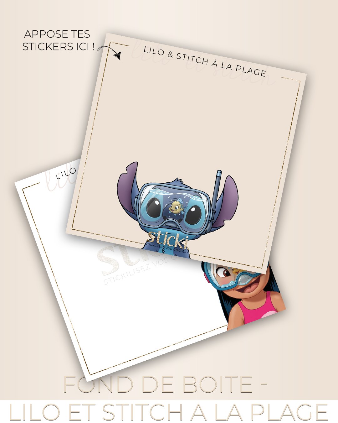 FOND DE BOITE - LILO & STITCH A LA PLAGE - CO. Summer