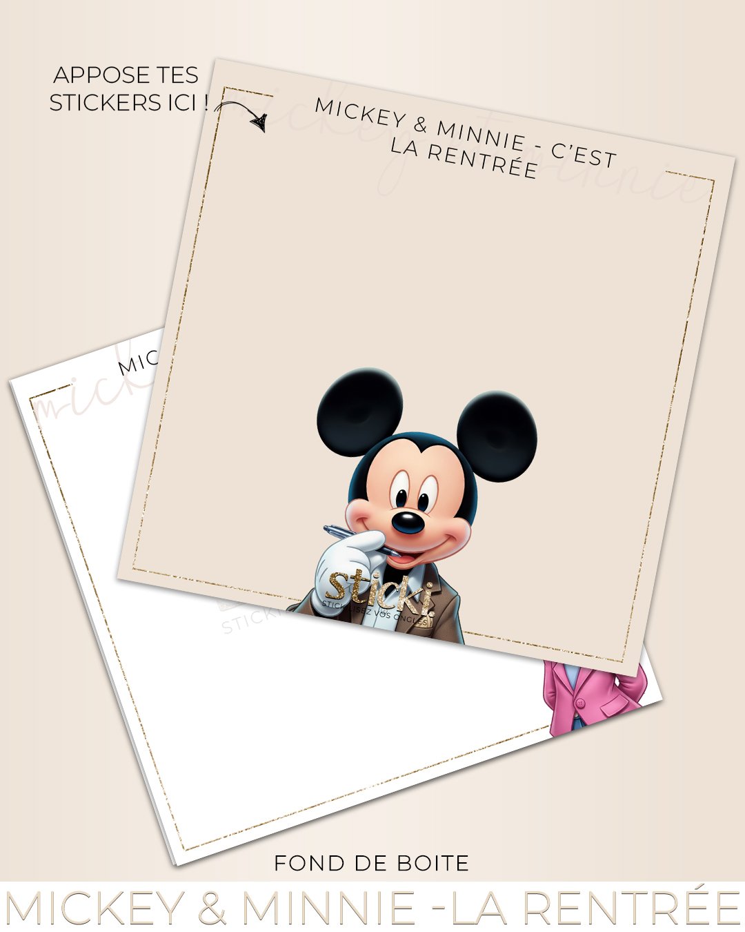FOND DE BOITE - Mickey & Minnie - C'est la Rentrée ! - CO AOUT