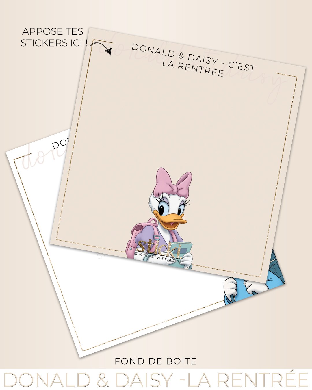 FOND DE BOITE - Donald & Daisy - C'est la Rentrée ! - CO AOUT