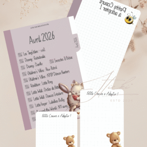 Intercalaire AVRIL à cocher + Fond de classeur, boîte et carnet