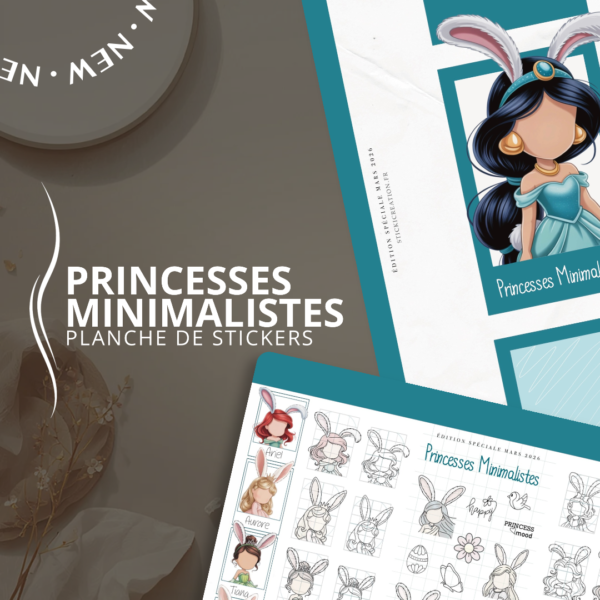 STICKER CARD -Princesses minimalistes - MARS 2026
