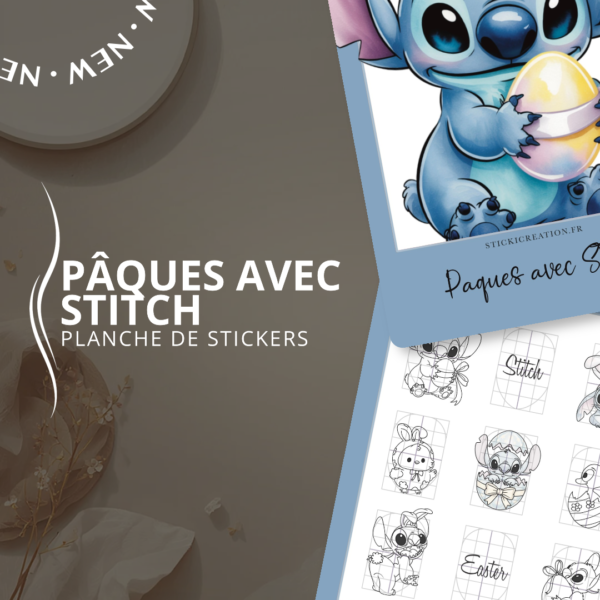 STICKER CARD -Stitch Pâques - MARS 2026