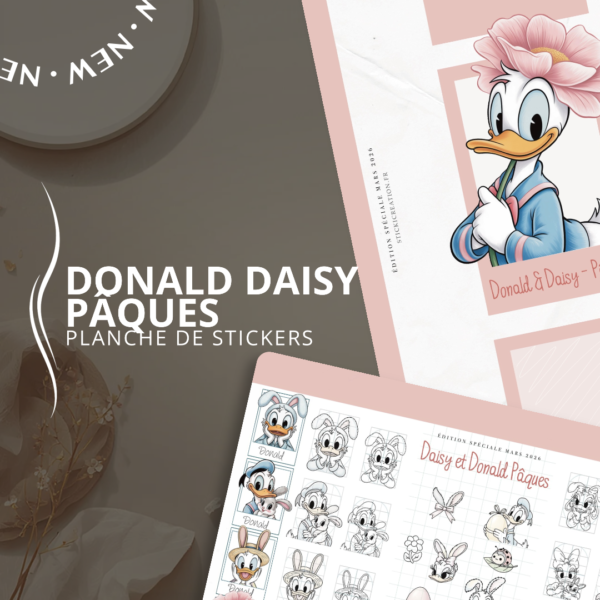 STICKER CARD -Donald et Daisy Pâques - MARS 2026
