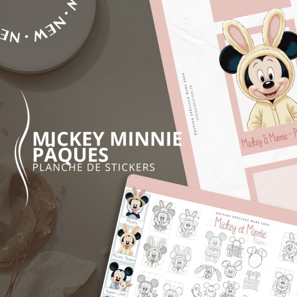 STICKER CARD -Mickey Pâques - MARS 2026