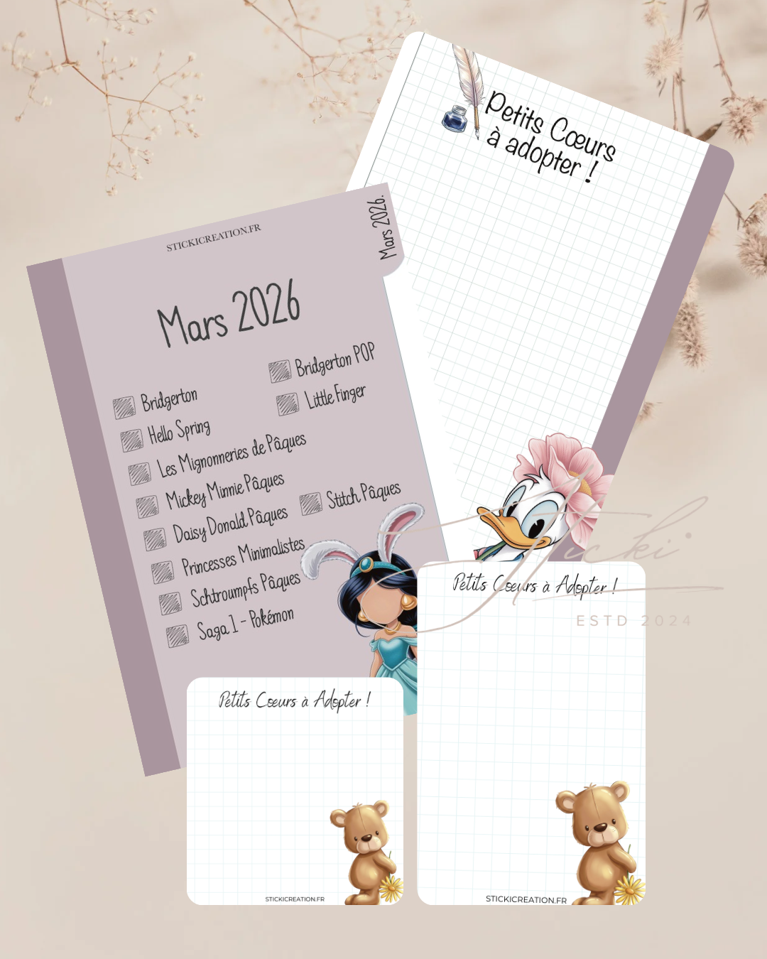 Intercalaire MARS à cocher + Fond de classeur, boîte et carnet