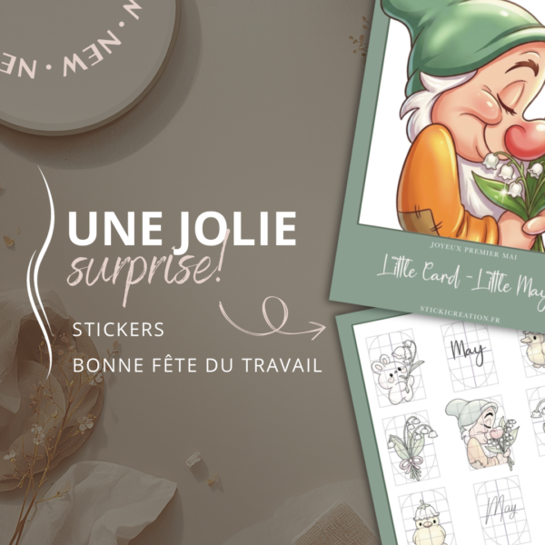 STICKER CARD -Une jolie surprise! « Gift of May »