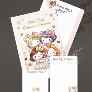 Intercalaire KITTY Printemps + Fond de classeur, boîte et carnet
