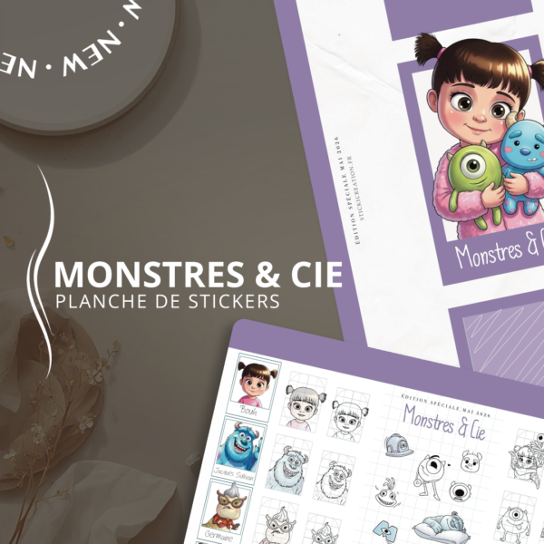 STICKER CARD -Monstres &Cie - MAI 2026