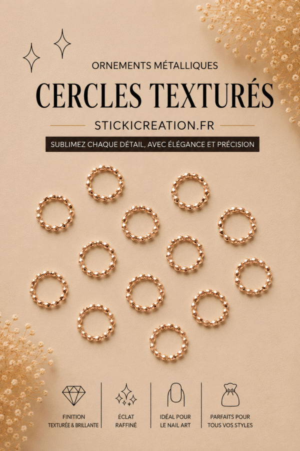 Ornement - Cercle texturé - Rose gold