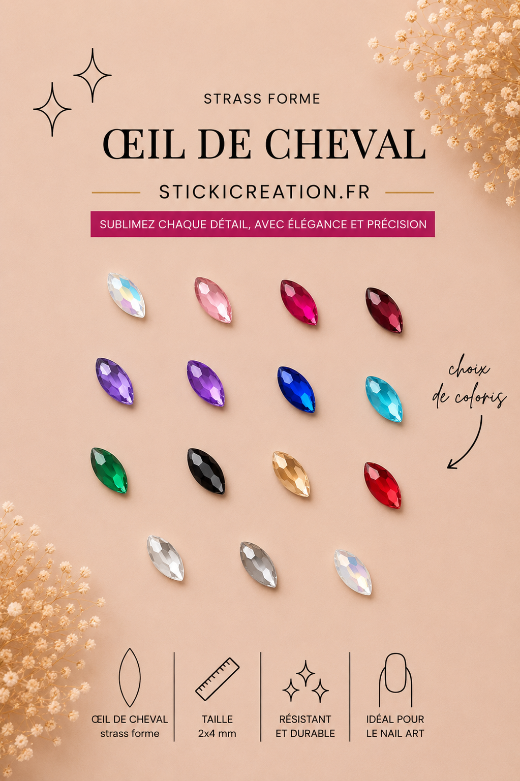 MINI ŒIL DE CHEVAL - STRASS FORME
