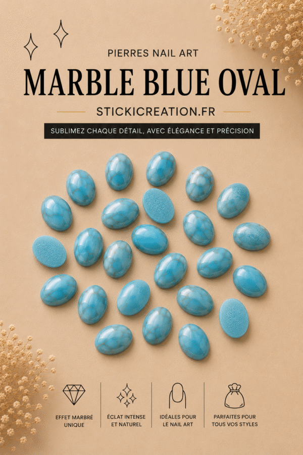 MARBLE Blue OVAL - Pierre