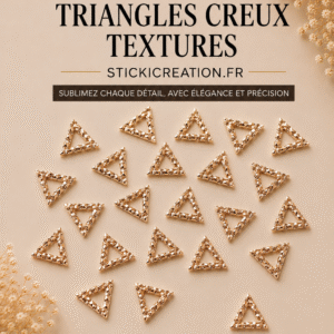 Ornement - Triangle creux texturé - Rose Gold