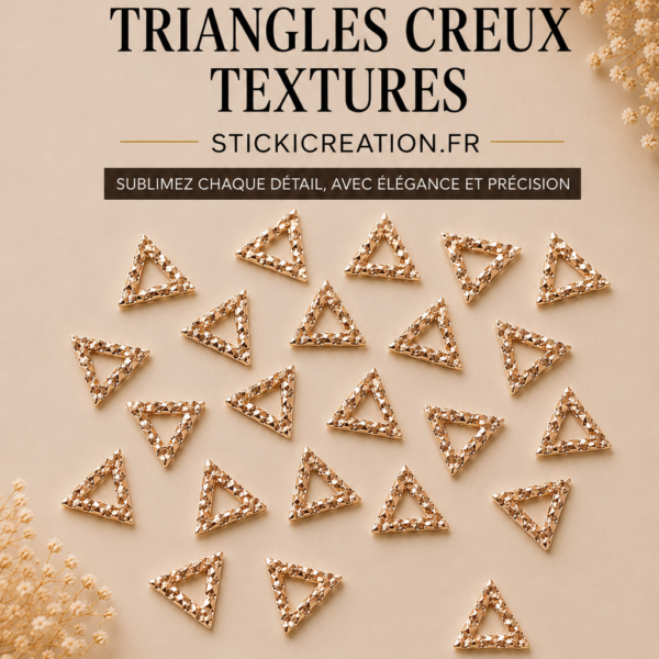 Ornement - Triangle creux texturé - Rose Gold