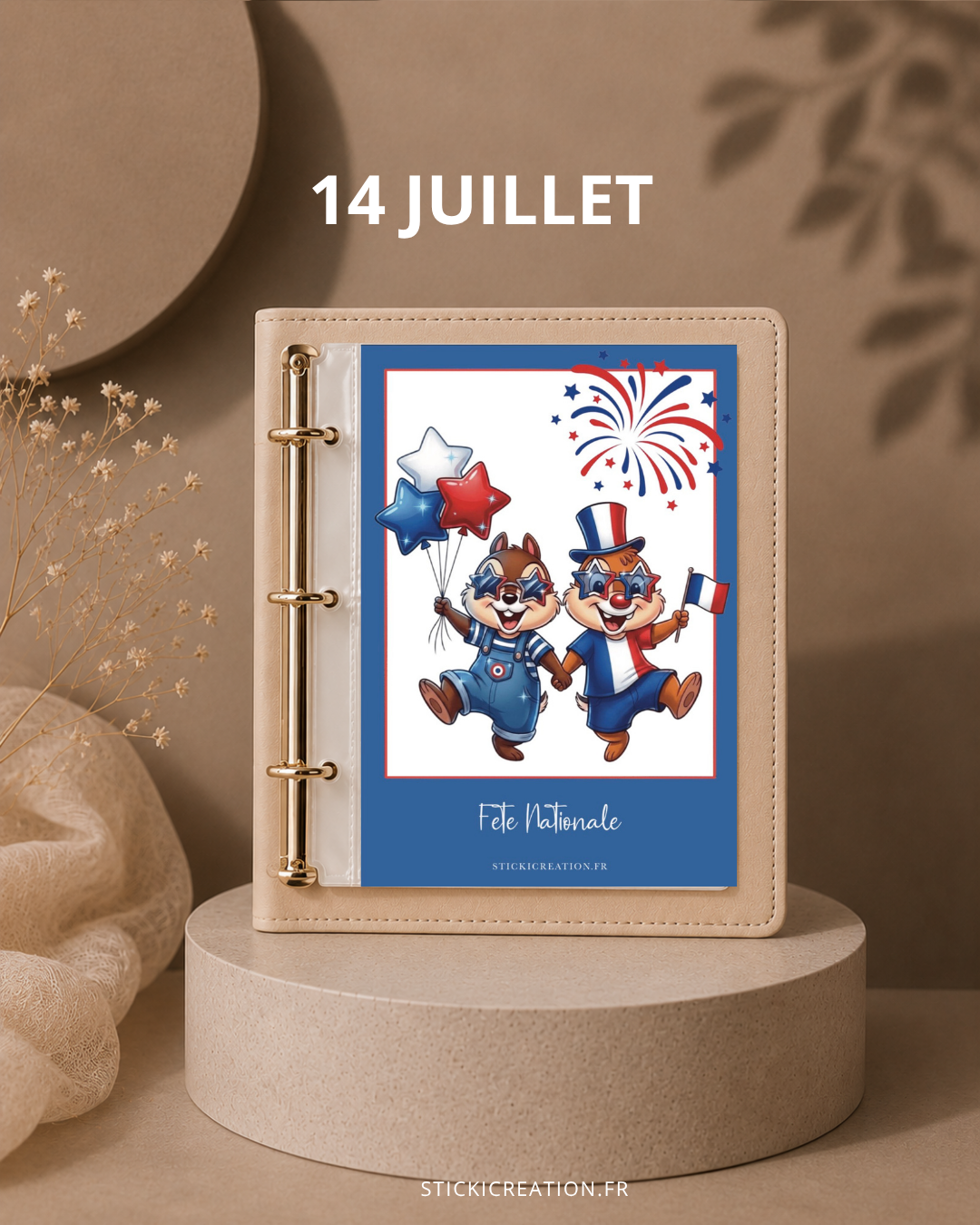 STICKER CARD -14 Juillet! « Gift of July »