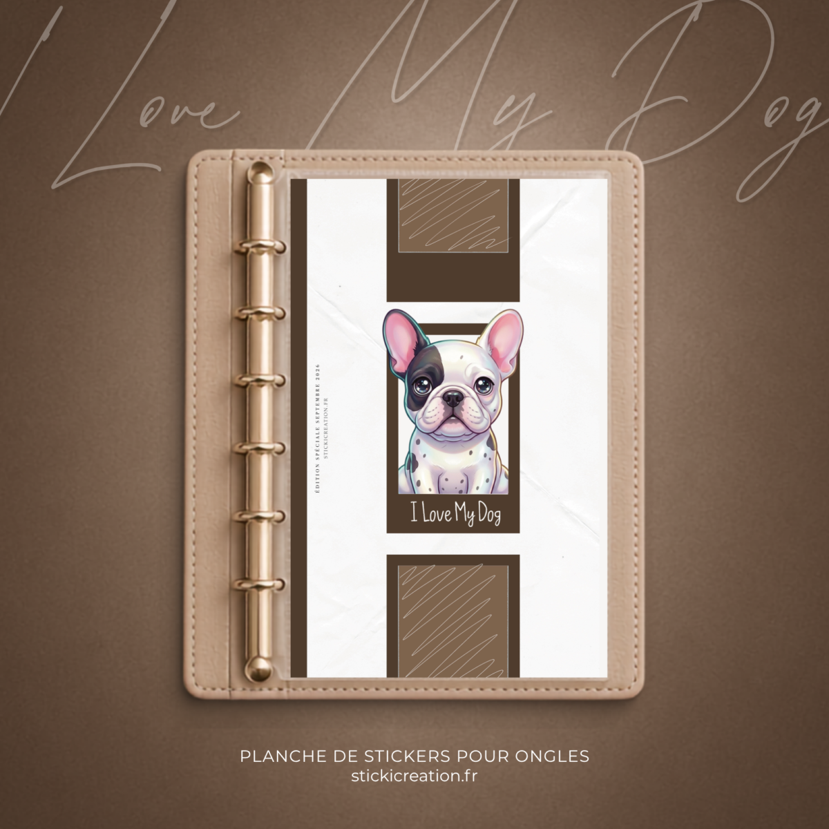 STICKER CARD -I LOVE MY DOG -SEPTEMBRE